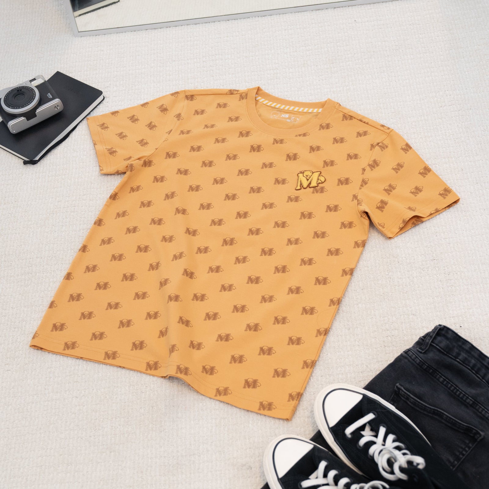 Milk Mocha Bear: Giordano X Milk Mocha Bear: Monogram (Brown) T-Shirts Milk Mocha Bear