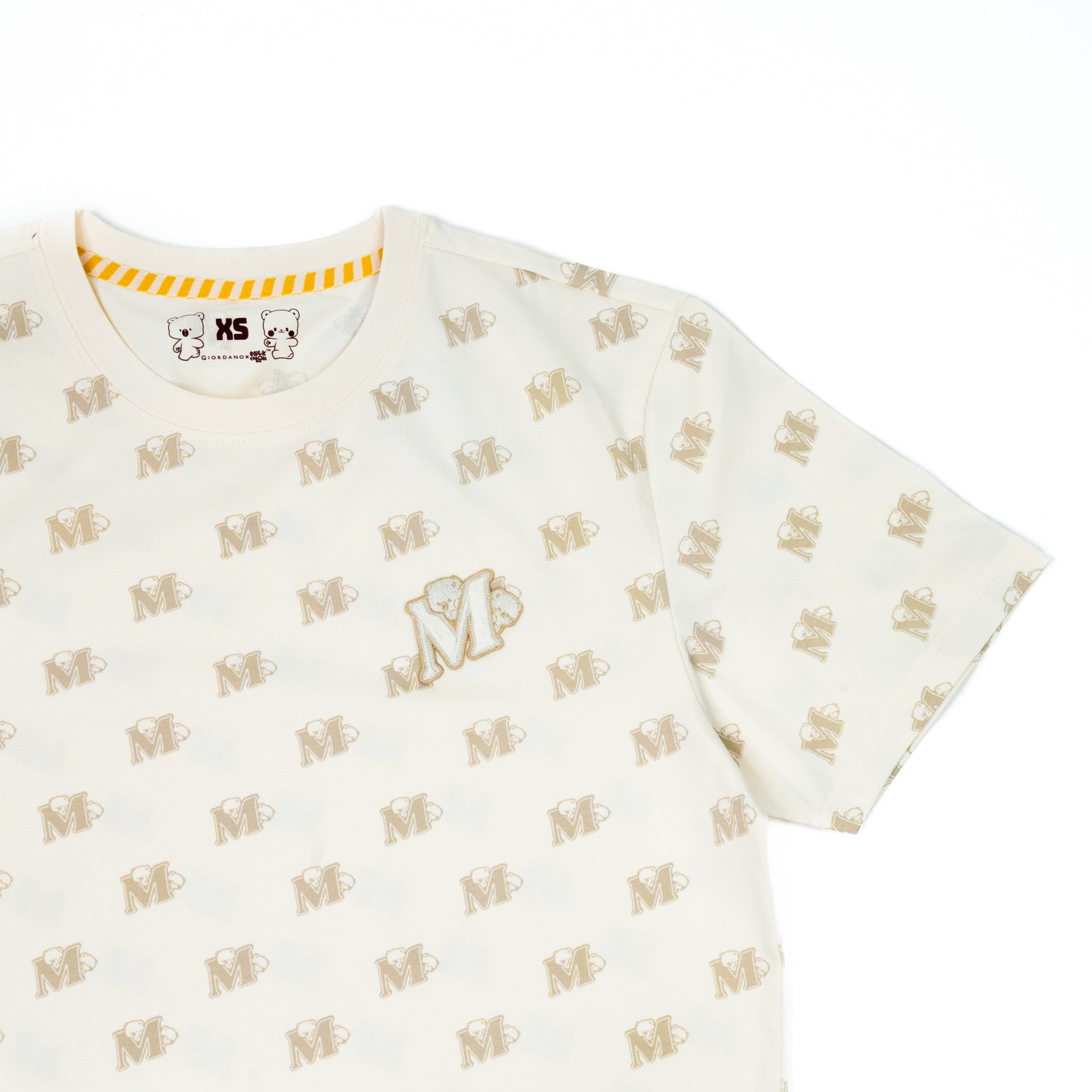 Milk Mocha Bear: Giordano X Milk Mocha Bear: Monogram (Beige) T-Shirts Milk Mocha Bear