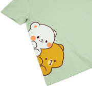 Milk Mocha Bear: Giordano X Milk Mocha Bear: Side Peek-a-Boo T-Shirts Milk Mocha Bear