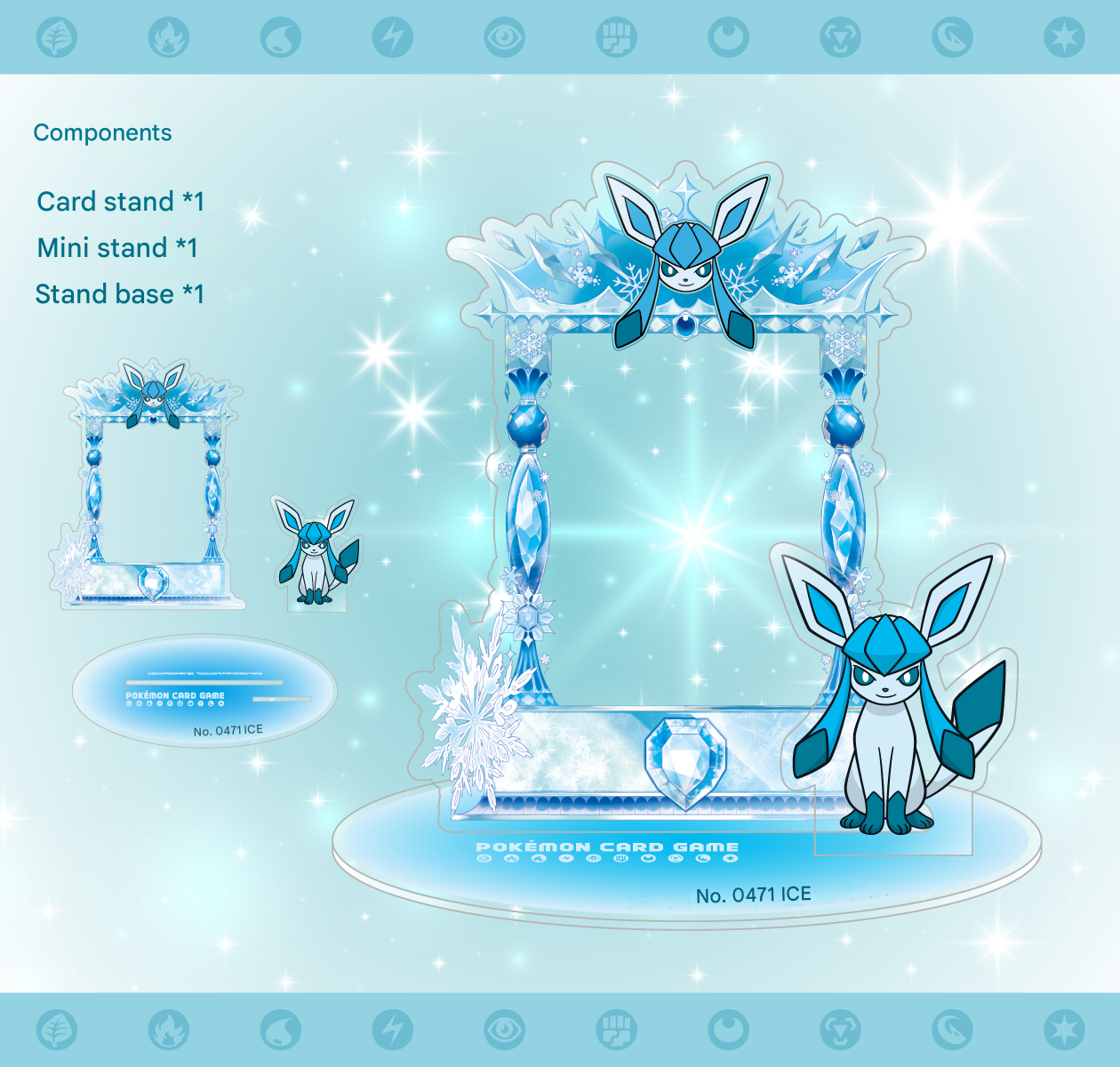 Pokemon TCG: Pokemon Center Eeveelution Prismatic Evolutions Acrylic Stand Set - Complete Set of 9 Card Game Accessories Pokemon