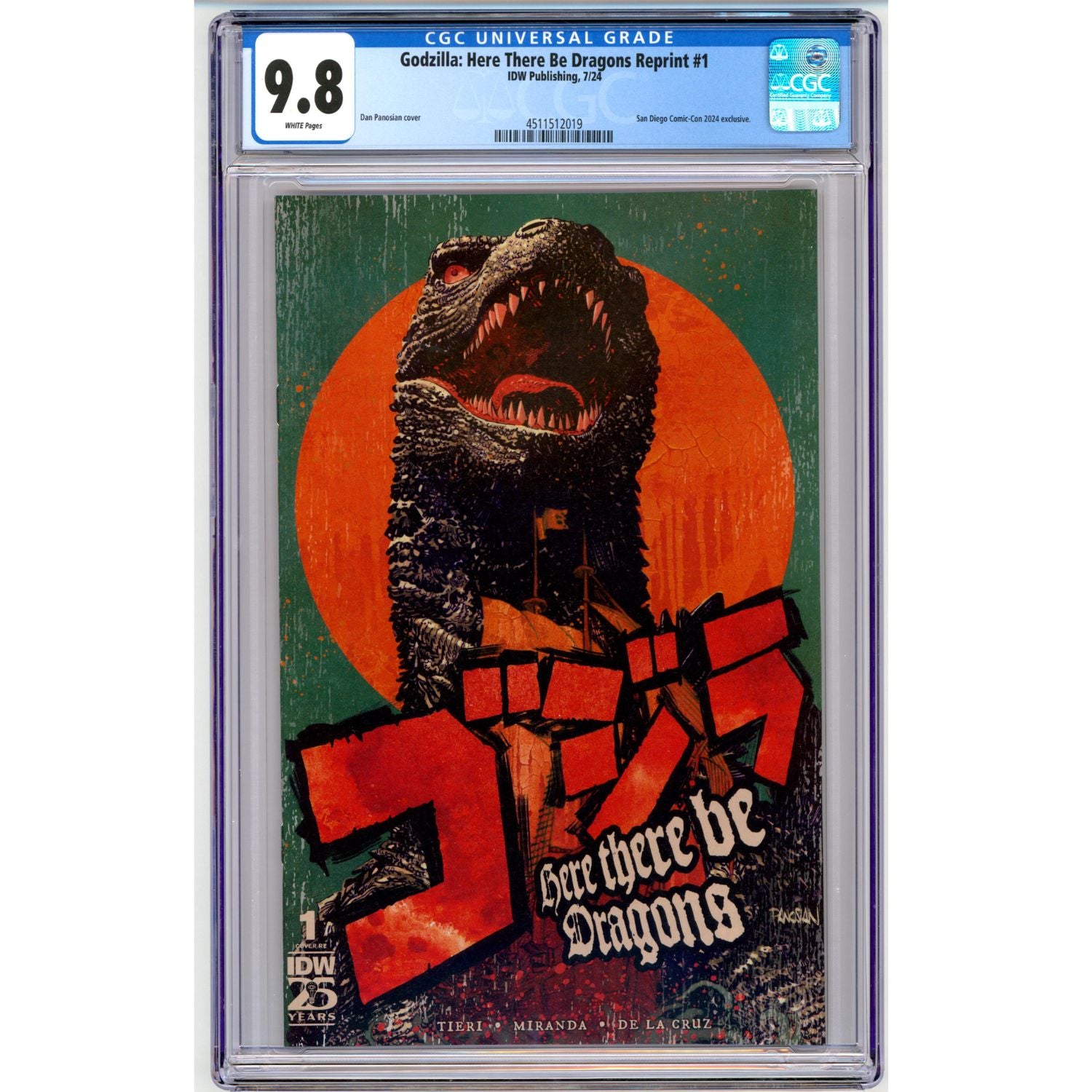 Godzilla Here There Be Dragons Reprint: #1 [Panosian CGC 9.8 SDCC] 2024 Comics IDW Publishing
