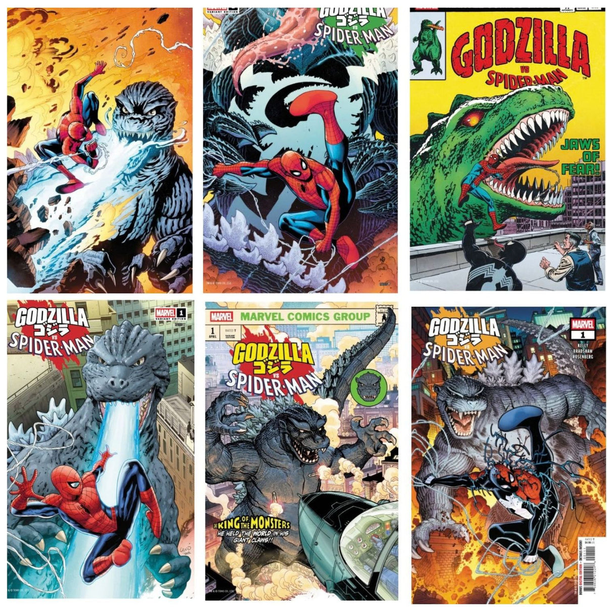 Godzilla VS Spider-Man Cover Set [A, C, F, H, I, J (1:25 & 1:100)] 2025