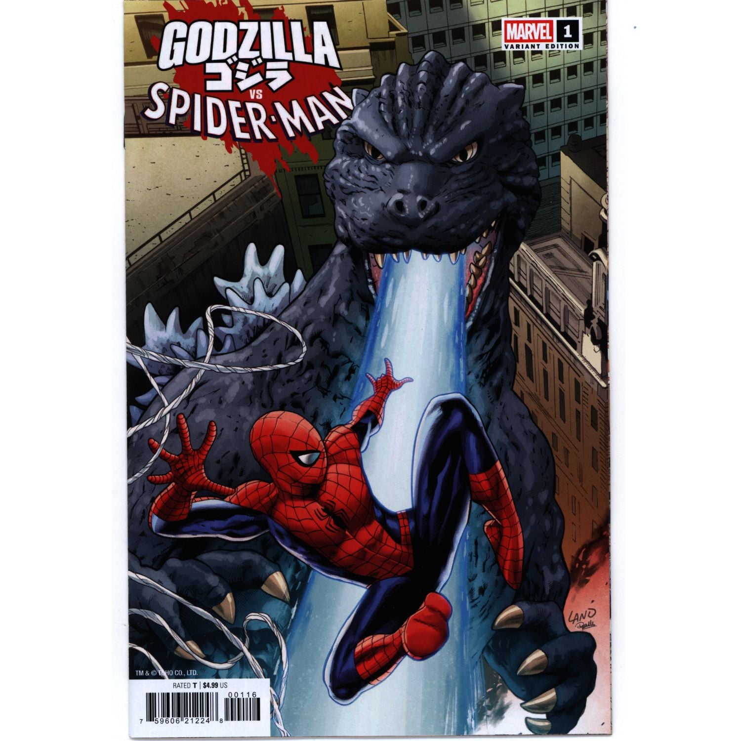 Godzilla VS Spider-Man: #1 [Greg Land CVR I - 1:25] 2025 Comics Marvel Comics