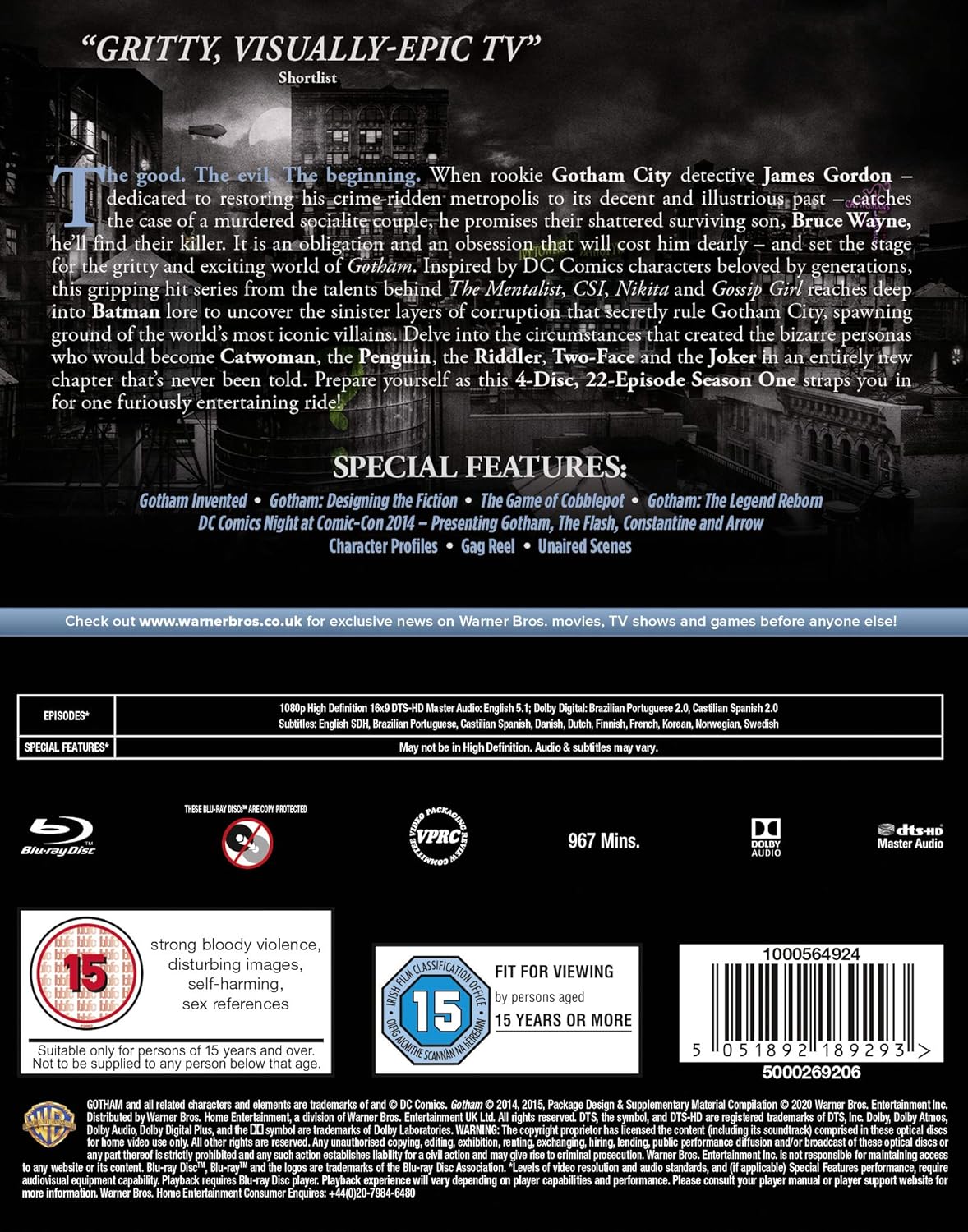 Gotham: Season 1 [Blu-Ray] Blu-Ray Box Set / Series Warner Bros.   
