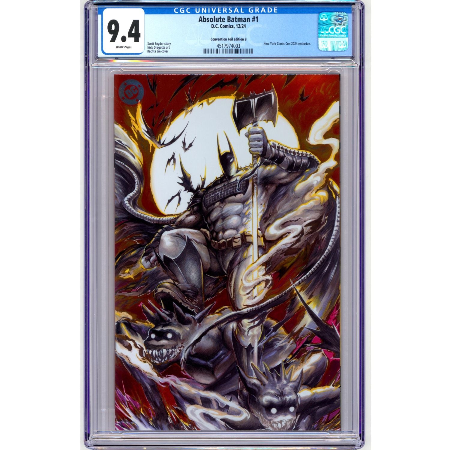Absolute Batman: #1 [Rachta Lin CGC 9.4 NYCC Foil Edition CVR B] 2024 Comics DC Comics