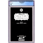 Absolute Batman: #1 [Jim Lee Sketch CGC 9.8 CVR H - 1:100] 2024 Comics DC Comics