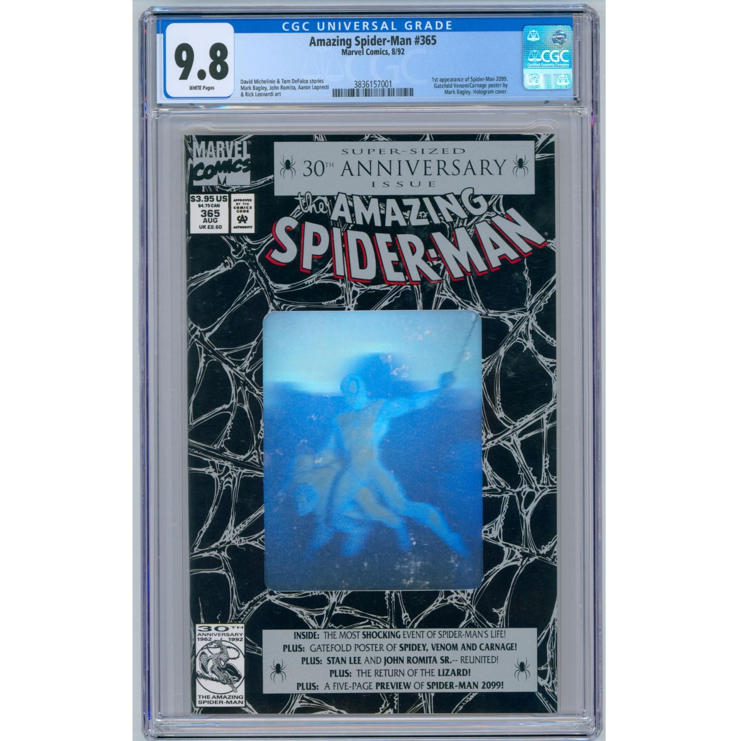 Amazing Spider-Man: #365 [Mark Bagley CGC 9.8 CVR A] 1992 Comics Marvel Comics