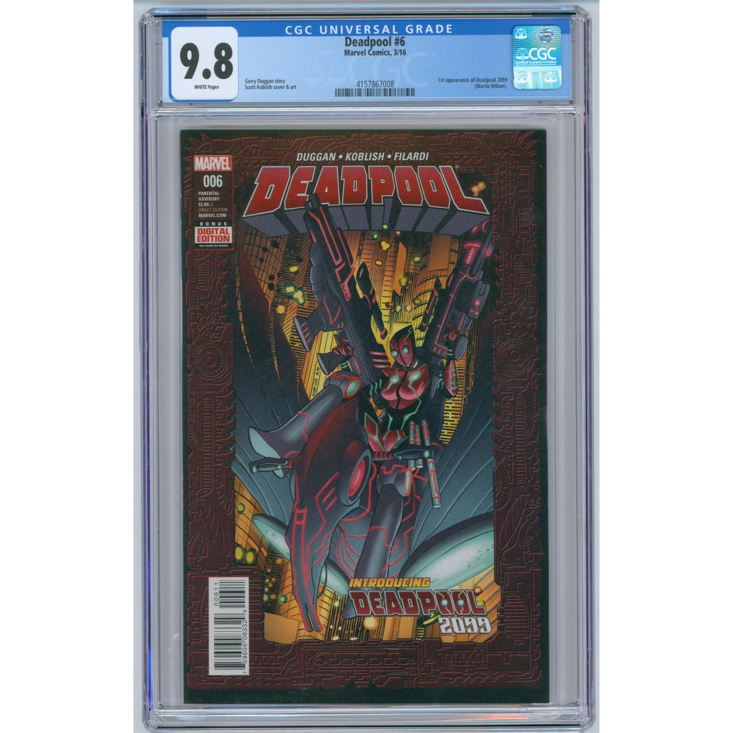 Deadpool: #6 [Scott Koblish CGC 9.8 CVR A] 2016 Comics Marvel Comics
