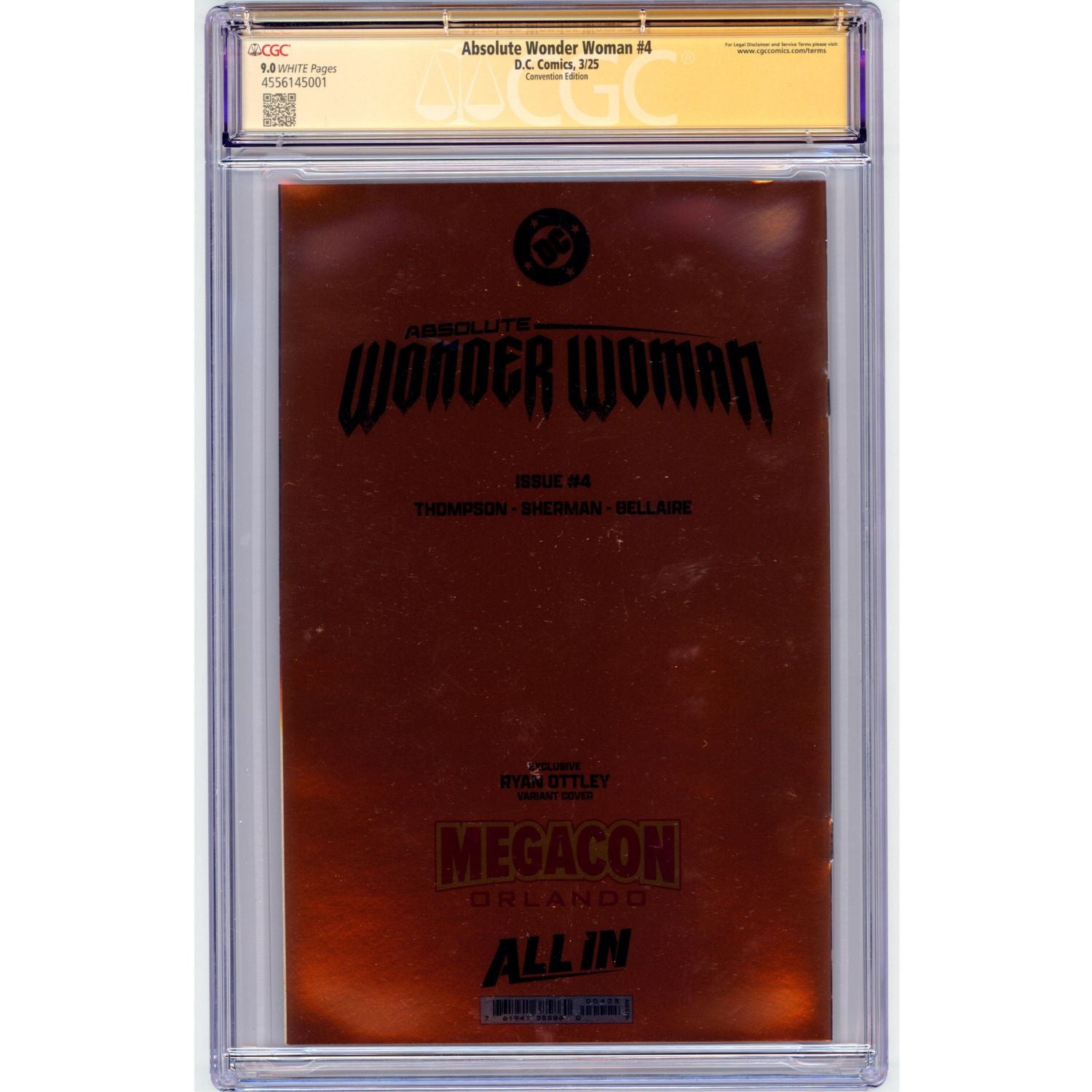 Absolute Wonder Woman: #4 [Ryan Ottley CGC 9.0 Megacon Signature Foil] 2025 Comics DC Comics