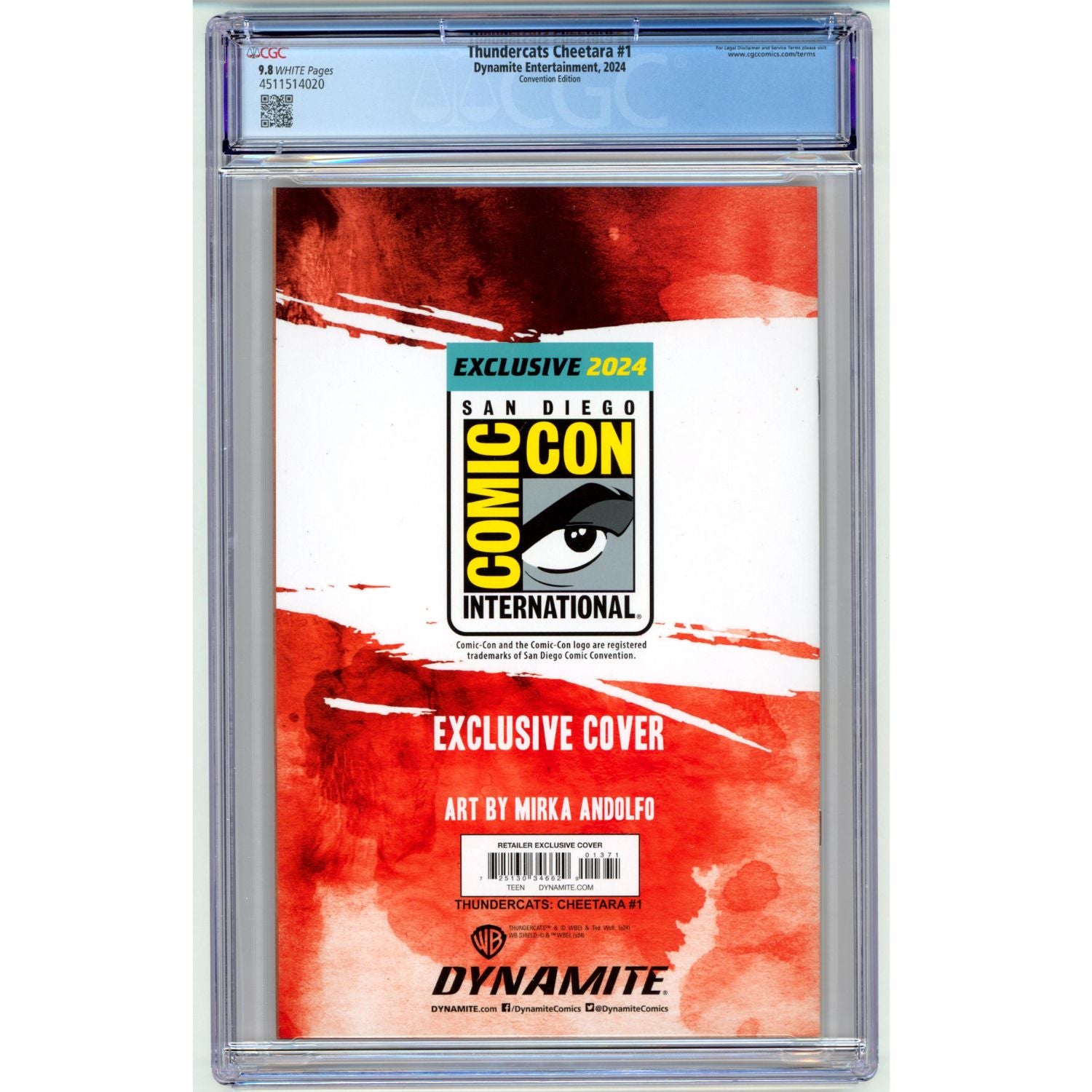 Thundercats: Cheetara #1 [CGC 9.8 Mirka Adolfo SDCC Exclusive] 2024 Comics Dynamite Entertainment