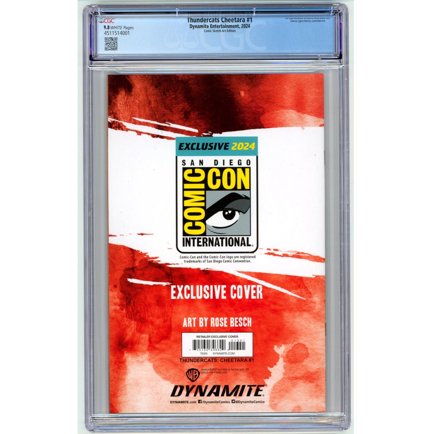 Thundercats: Cheetara #1 [Besch Comic CGC 9.8 Sketch Art SDCC Exclusive] 2024 Comics Dynamite Entertainment