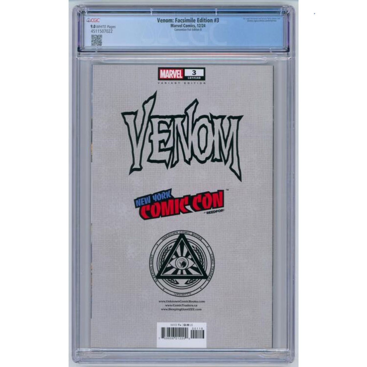 Venom: #3 [Ryan Stegman CGC 9.0 NYCC Foil Facsimile CVR B] 2024 Comics Marvel Comics