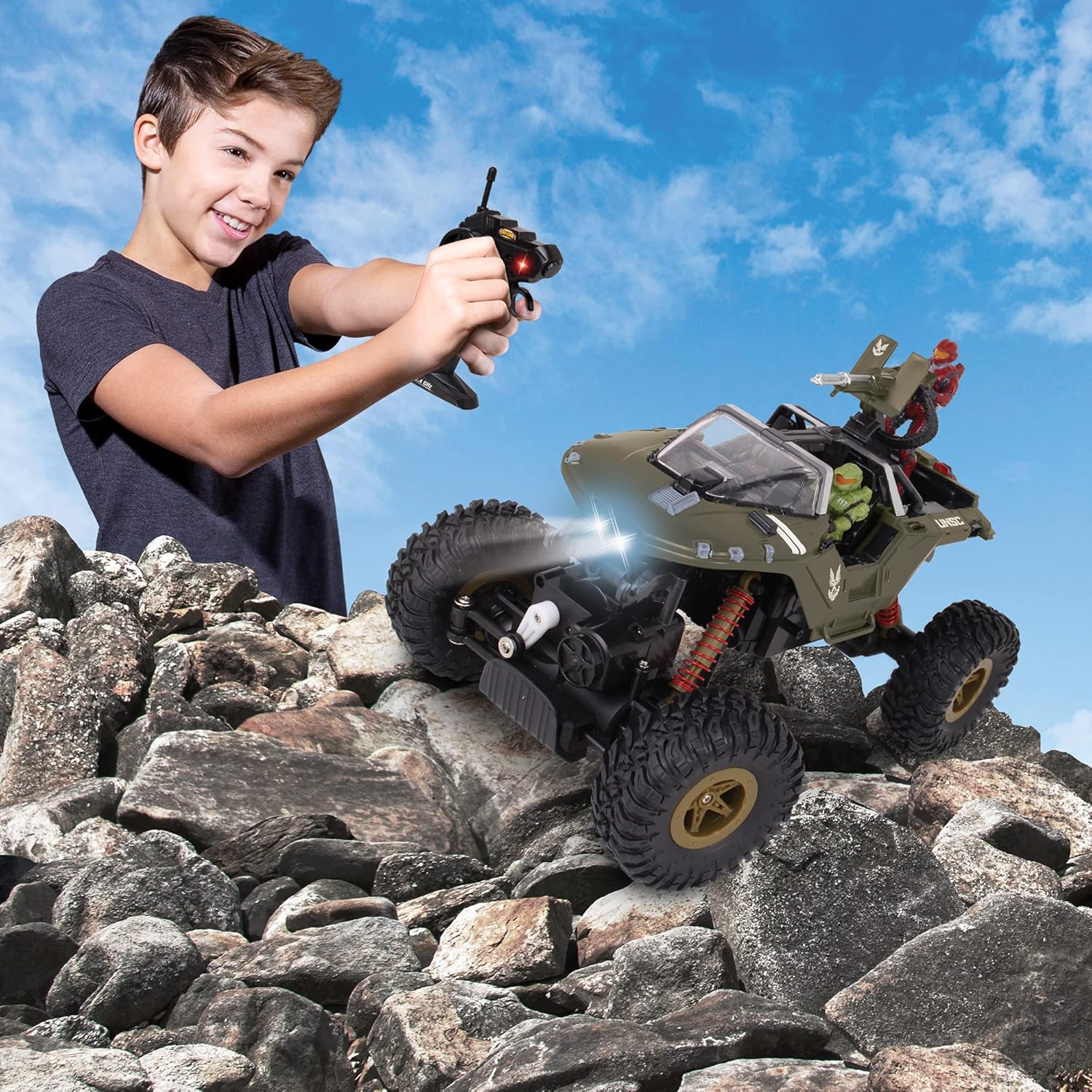 Halo: Rock Hog UNSC Warthog (4x4 Rock Crawler) Remote-Controlled ATV Toys & Games NKOK