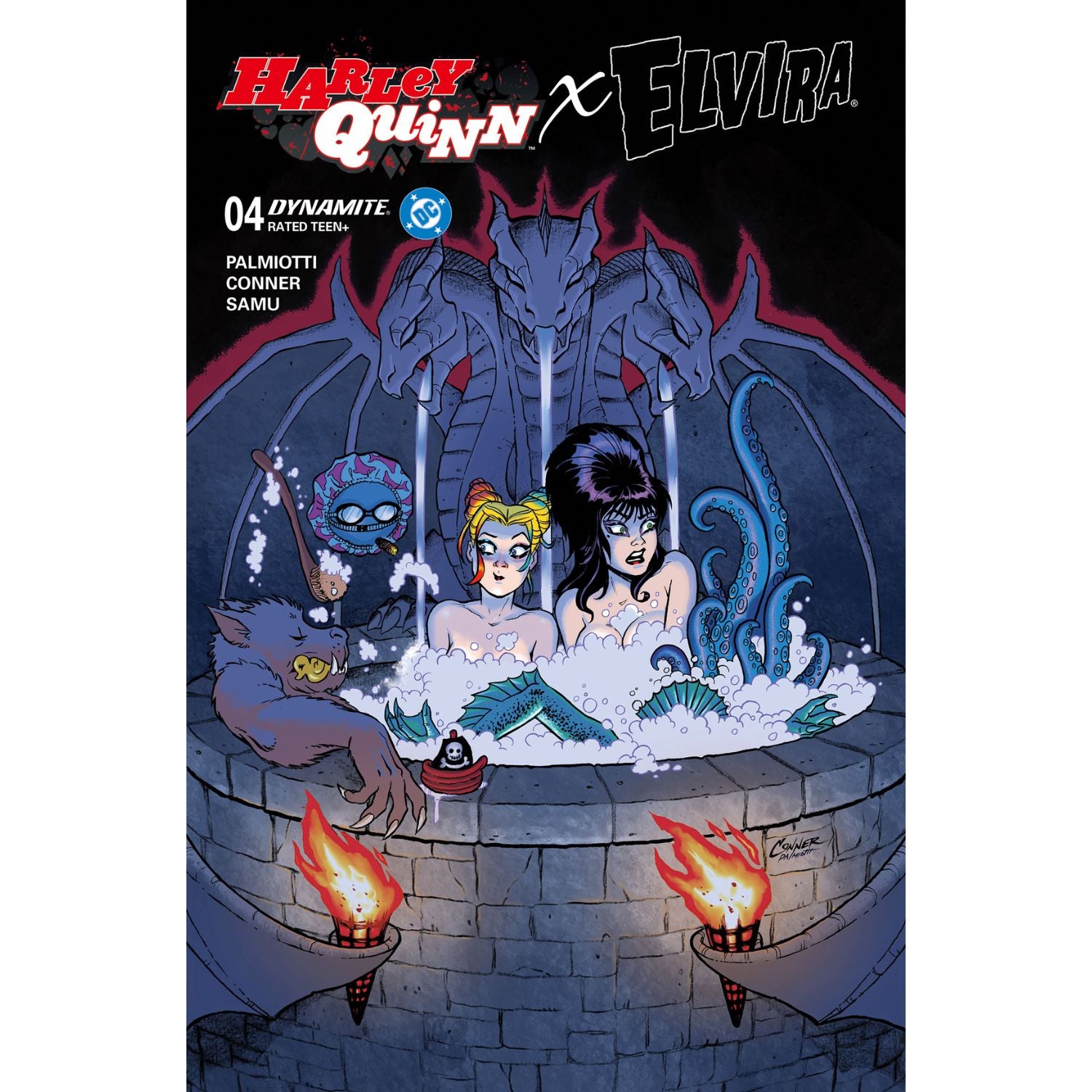 Harley Quinn X Elvira: #4 [Amanda Conner CVR A] 2025 Comics Dynamite Entertainment