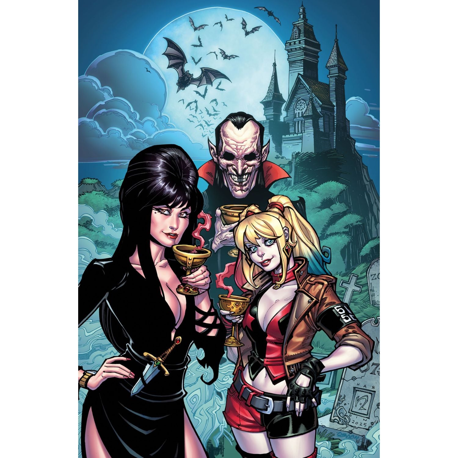 Harley Quinn X Elvira: #4 [Chad Hardin CVR K - 1:15] 2025 Comics Dynamite Entertainment