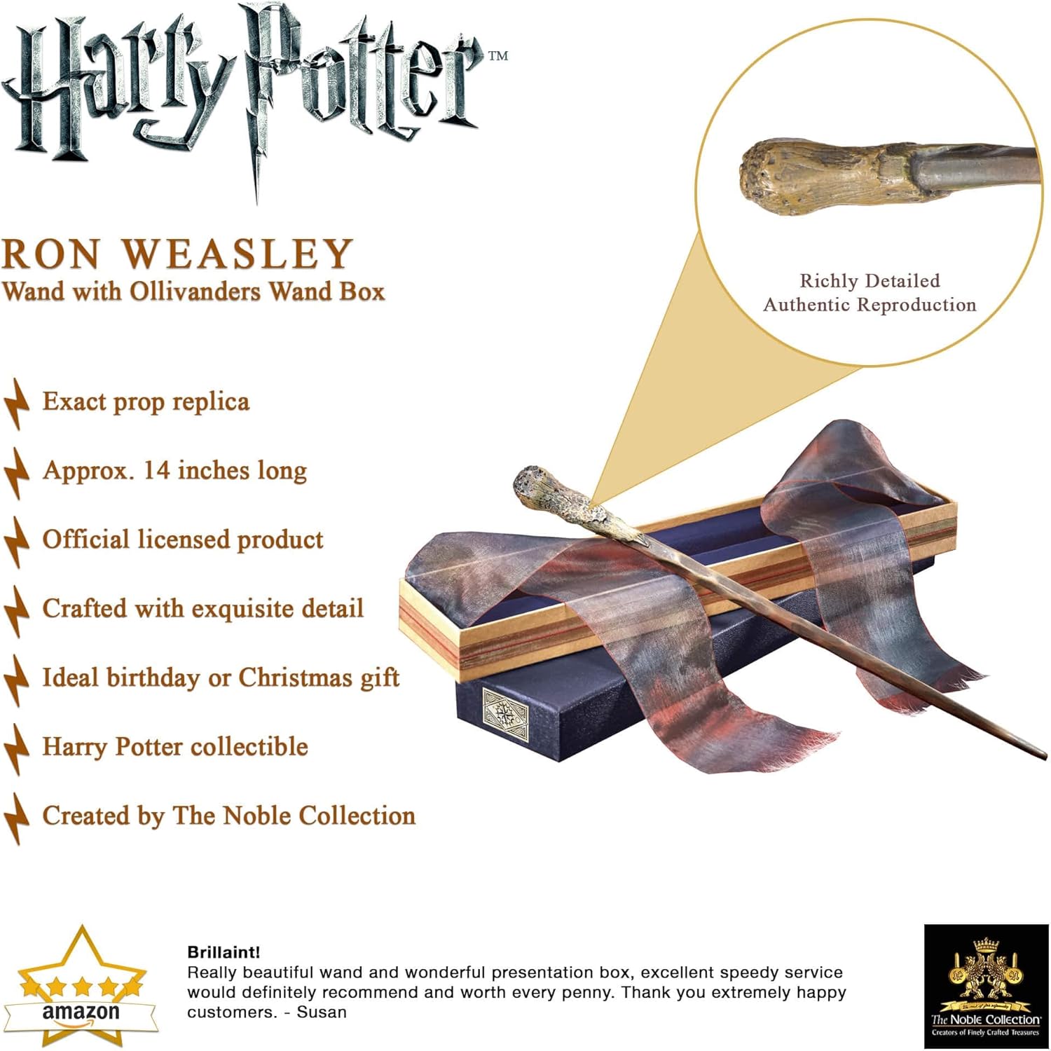 Noble Collection: Harry Potter [Ron Weasley's Wand] Toys & Games Noble Collection