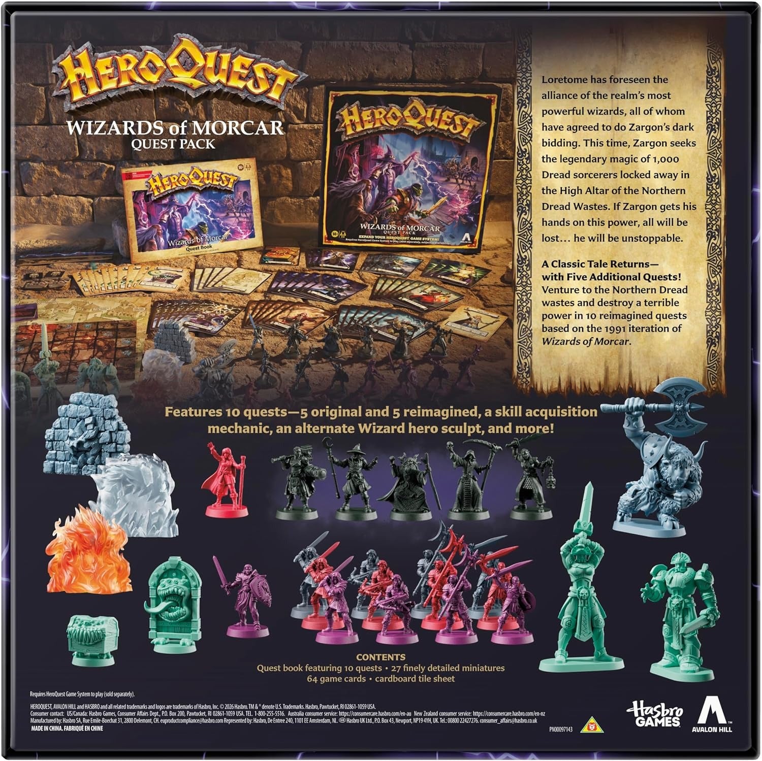 Hero Quest: Wizards of Morcar Quest Pack [Board Game, 2-5 Players] Board Game Avalon Hill