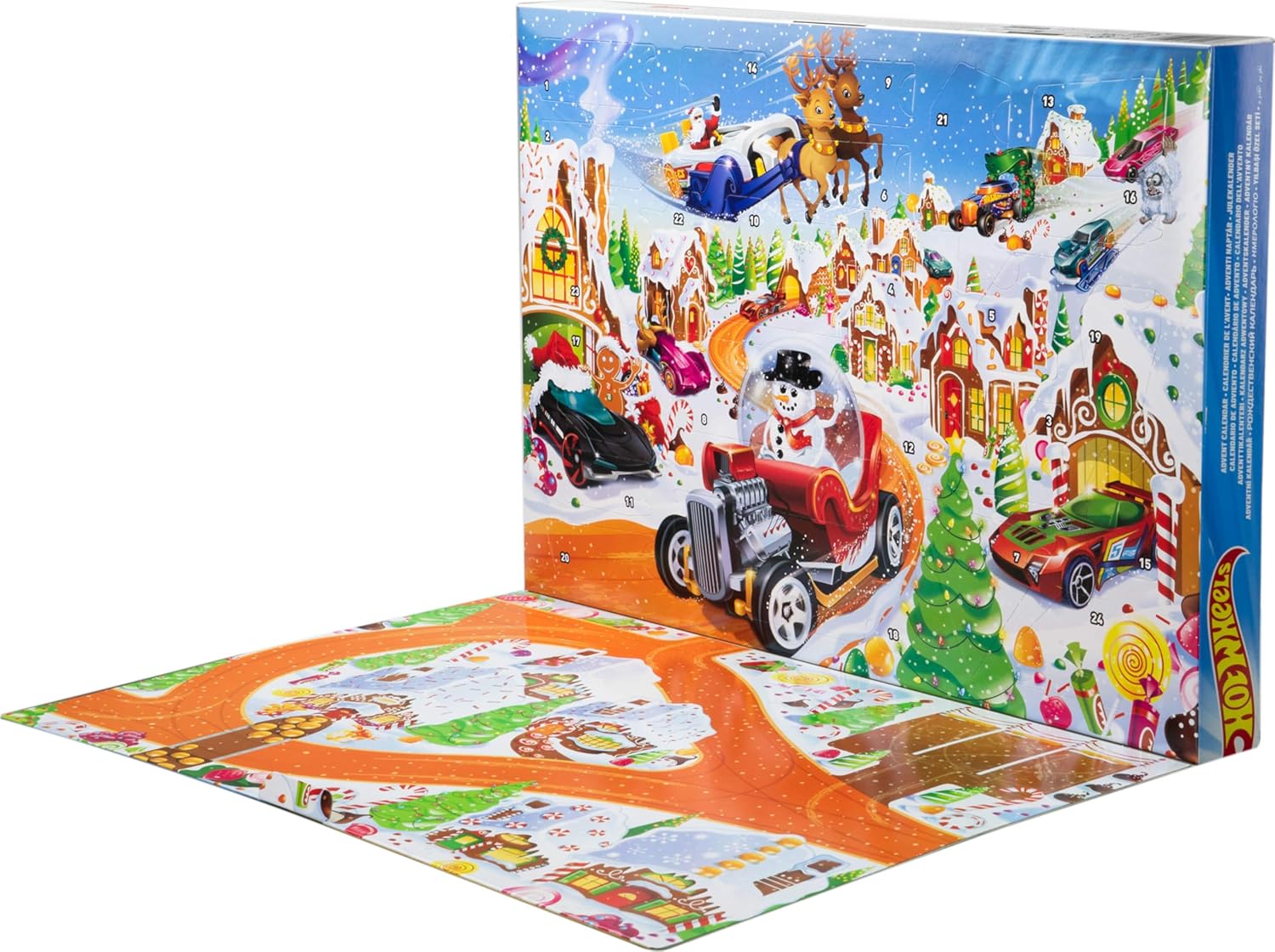 Hot Wheels Toy Cars & Playset, 2025 Advent Calendar with 10 Vehicles in 1:64 Scale Toys & Games Mattel