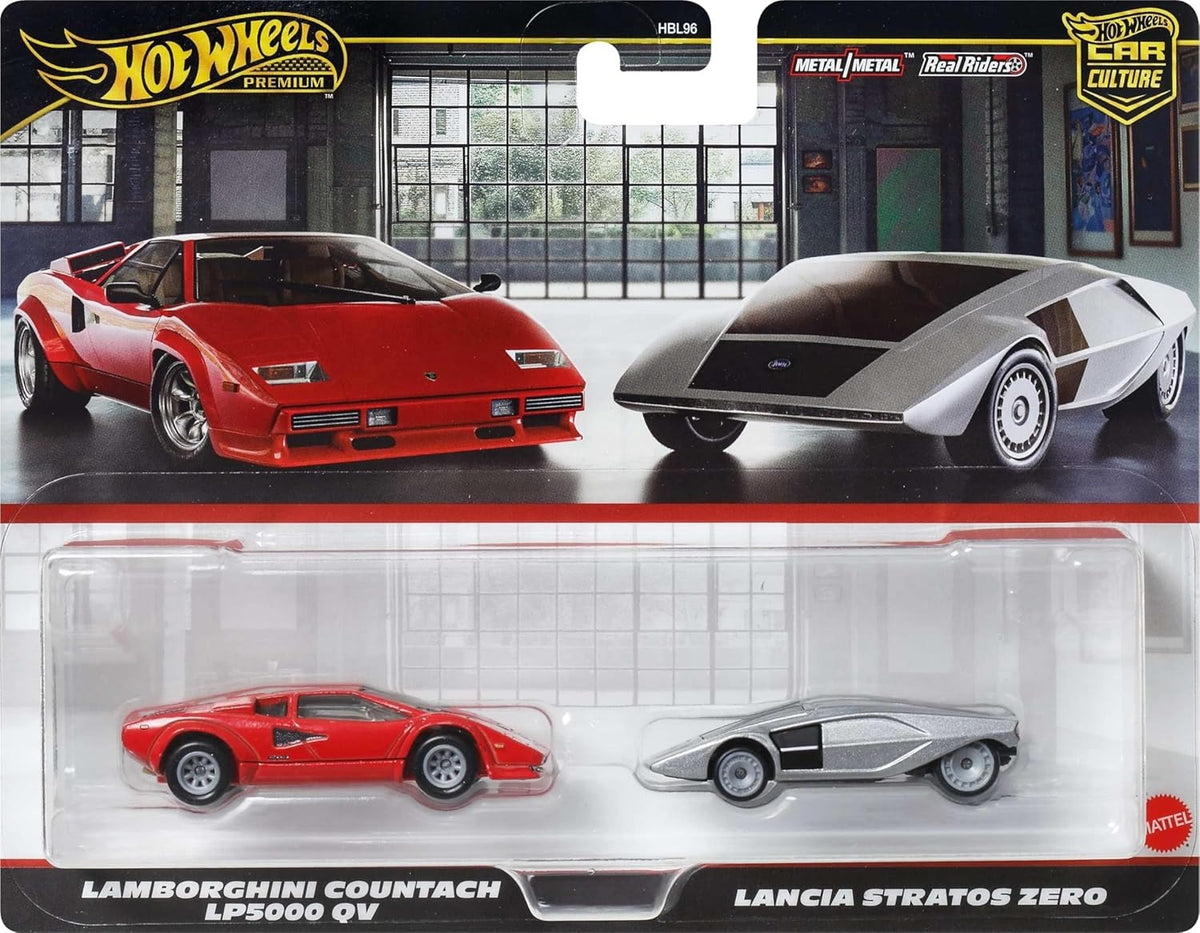 Hot Wheels Car Culture: Lamorghini Countach LP5000 QC / Lancia Stratos Zero Toys & Games Mattel