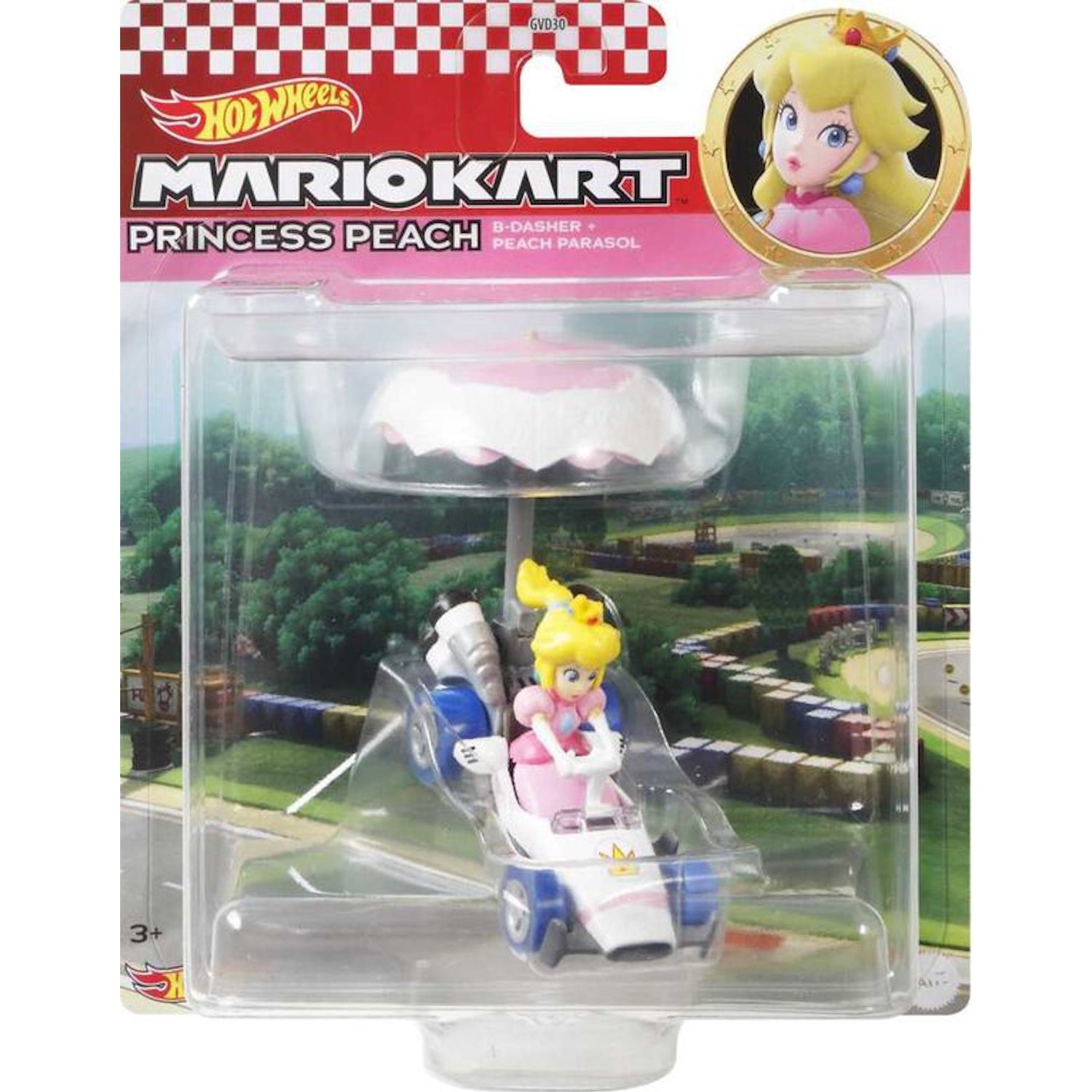 Hot Wheels Mario Kart: Princess Peach in B-Dasher Kart with Parasol Glider Toys & Games Mattel