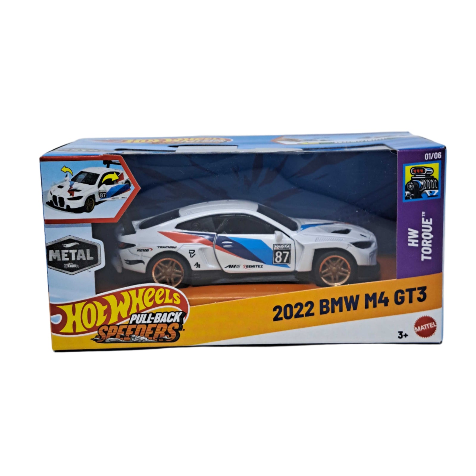 Hot Wheels: Pull-Back Speeders [2022 BMW M4 GT3] Toys & Games Mattel