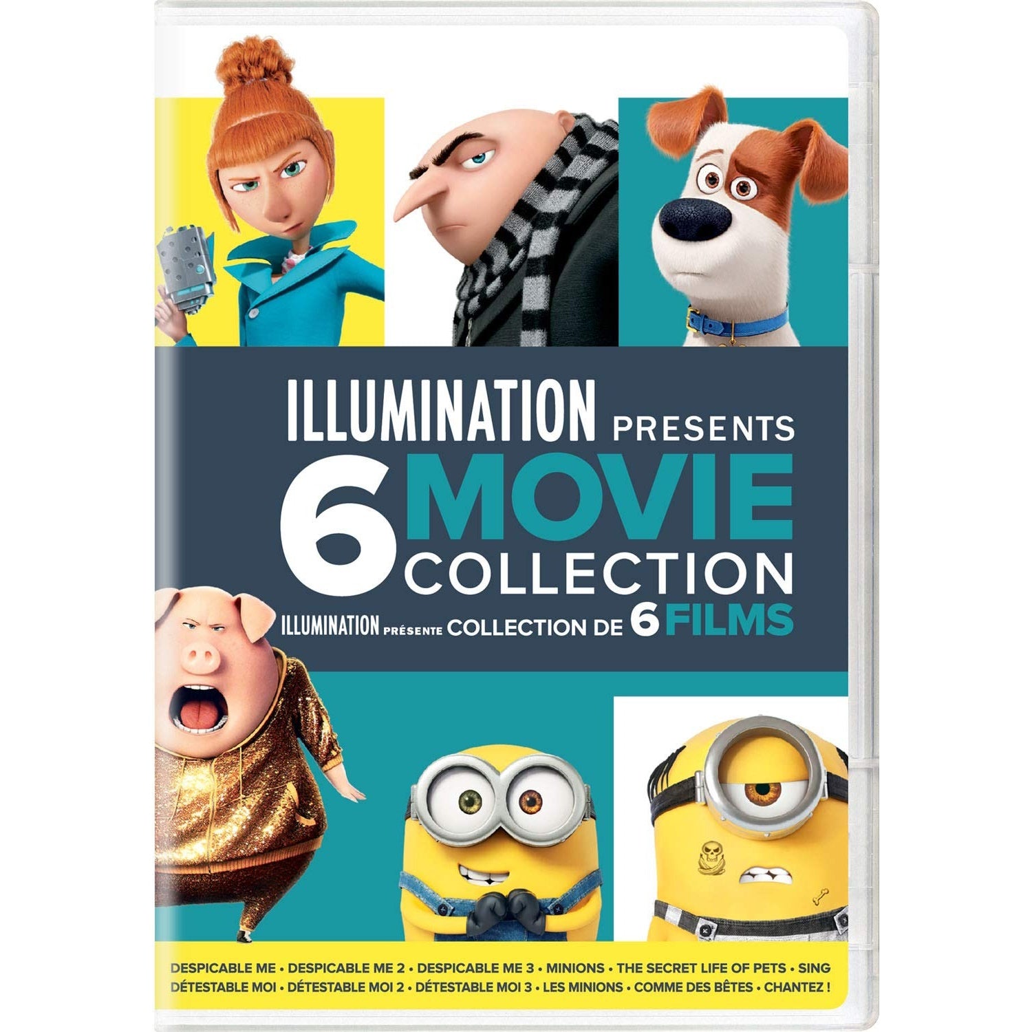 Illumination Presents: 6-Movie Collection - Despicable Me 1-3 / Minions / The Secret Life of Pets / Sing [DVD] DVD Box Set / Series Universal