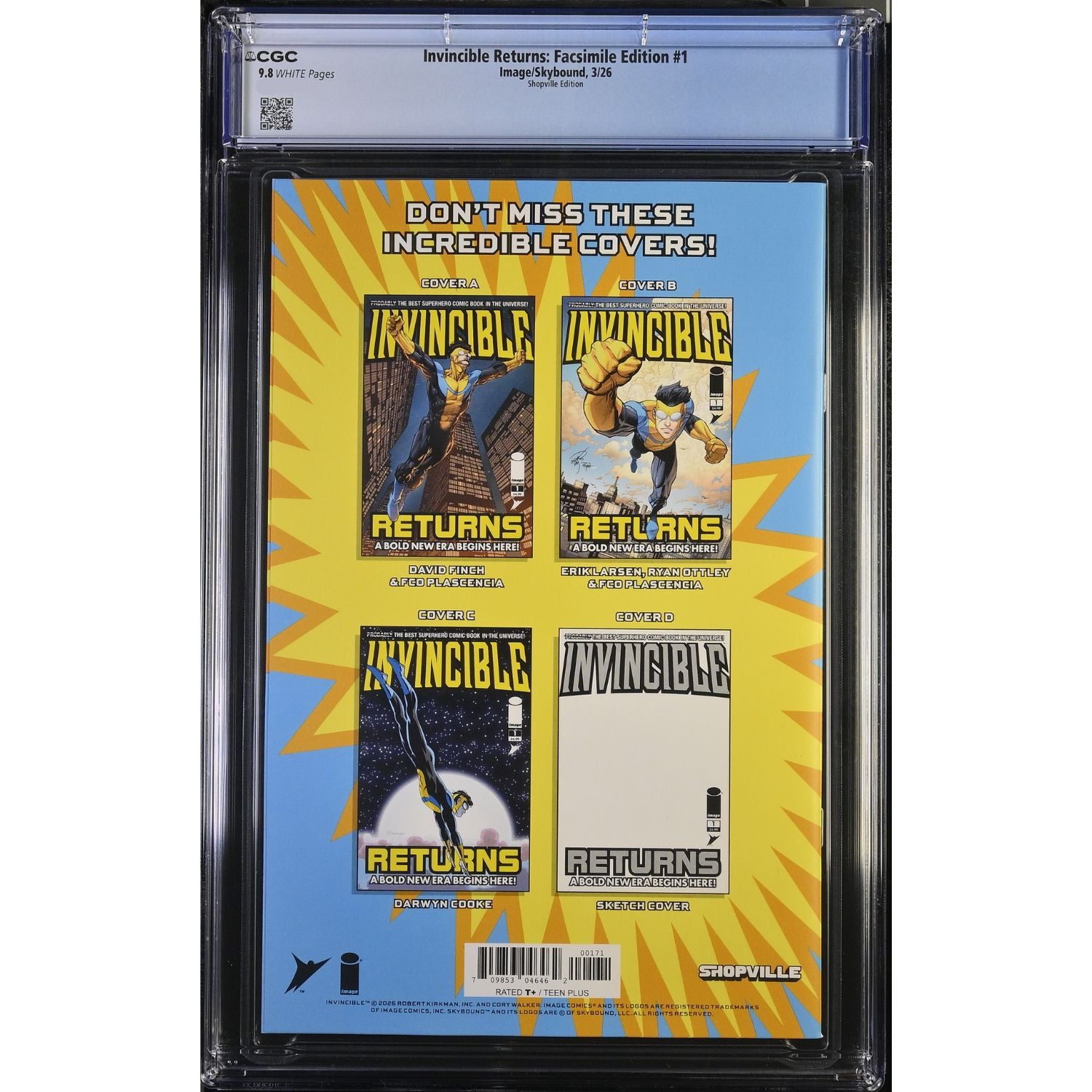 Invincible Returns Facsimile Edition: #1 [Ivan Tao CGC 9.8 Shopville Exclusive CVR ZP] 2026 Comics Image Comics
