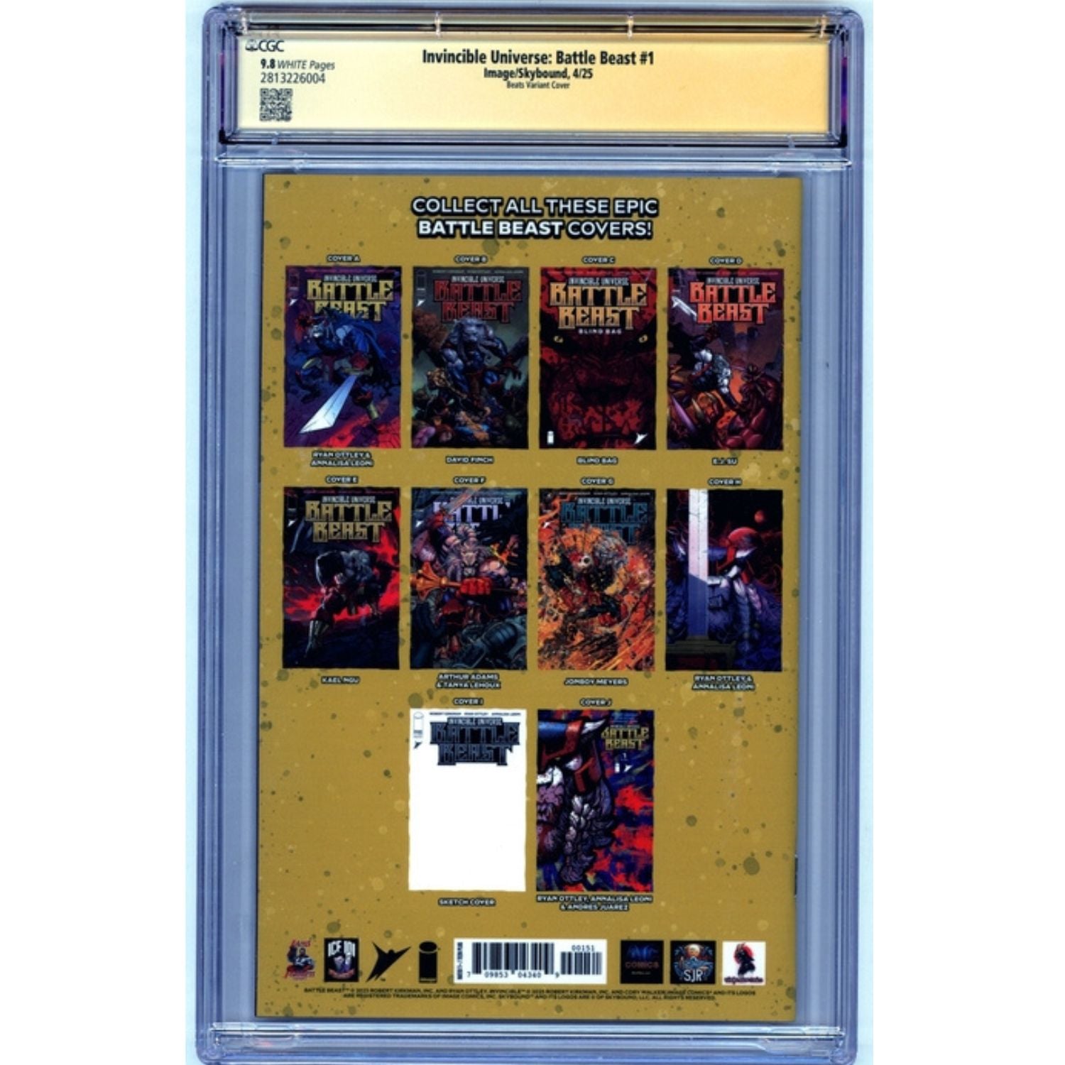 Invincible Universe Battle Beast: #1 [Todd Beats CGC 9.8 Signature Series Gold Sig on Exclusive CVR] 2025 Comics Image Comics