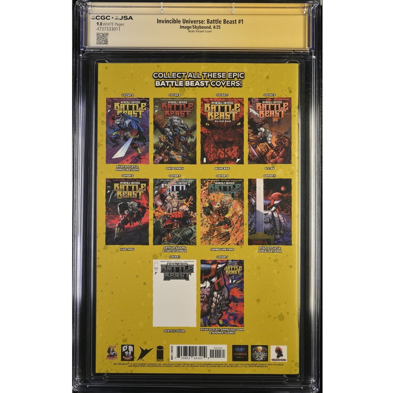 Invincible Universe Battle Beast: #1 [Todd Beats CGC 9.0 Gold Signature Bloody Foil] 2025 Comics Image Comics