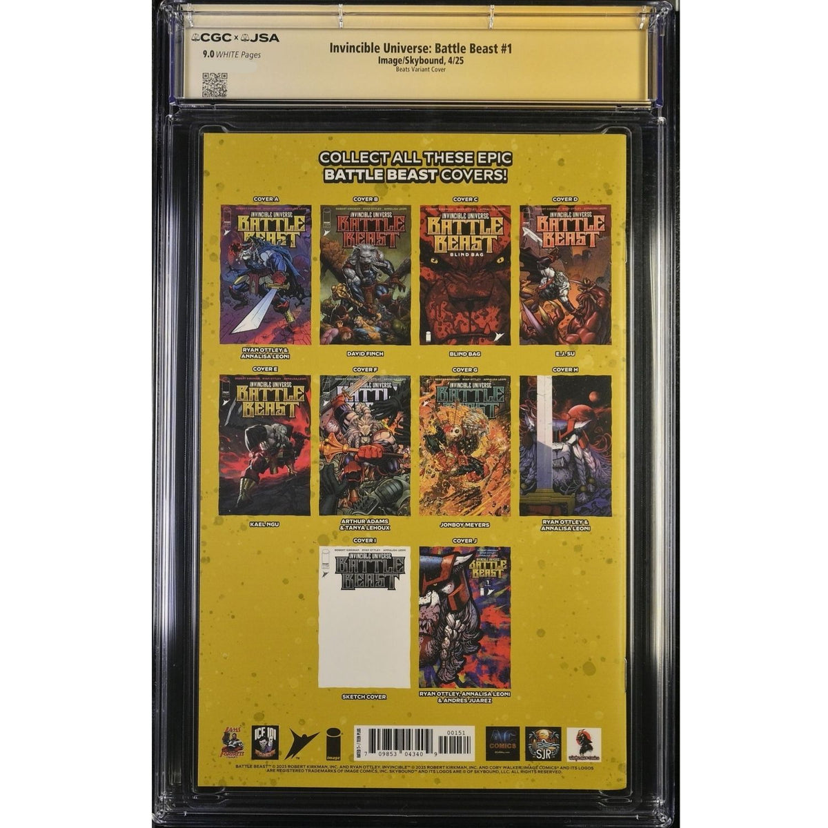 Invincible Universe Battle Beast: #1 [Todd Beats CGC 9.0 Silver Signature Bloody Foil] 2025 Comics Image Comics