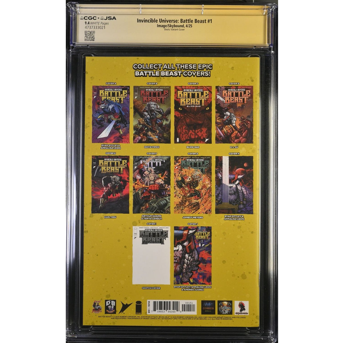 Invincible Universe: Battle Beast: #1 [Todd Beats Ryan Ottley CGC 9.4 Red Signature Bloody Foil] 2025