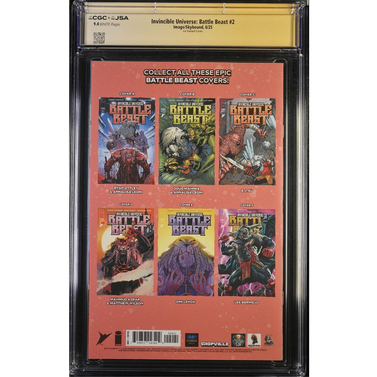 Invincible Universe Battle Beast: #2 [Rachta Lin CGC 9.4 Shopville Exclusive Signature X 2] 2025