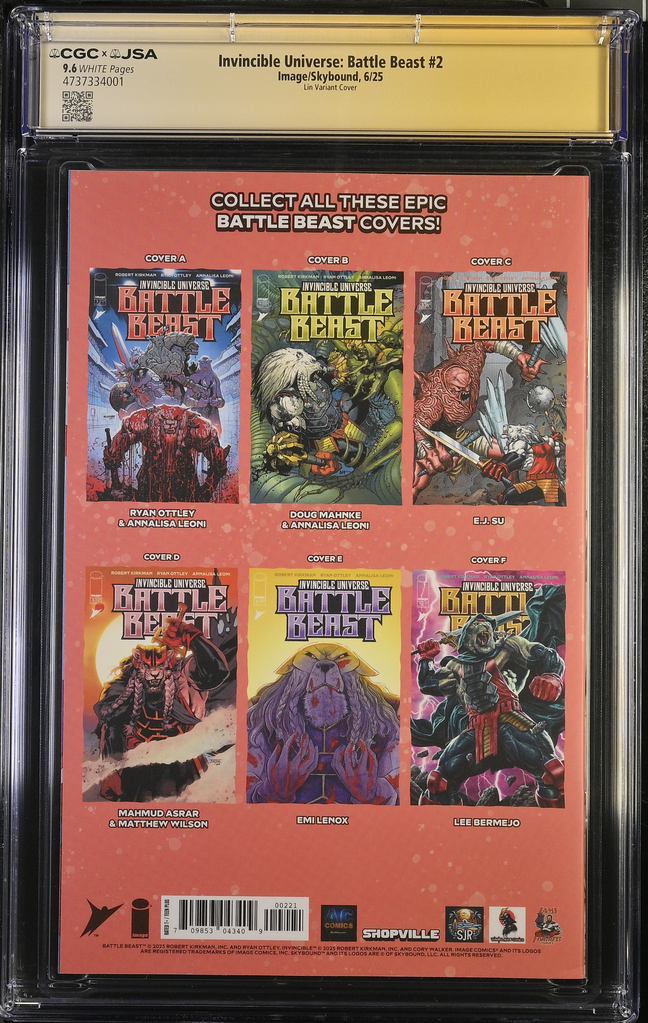 Invincible Universe Battle Beast: #2 [Ottley/Rachta CGC 9.6 Shopville Exclusive Double Signature] 2025 Comics Image Comics