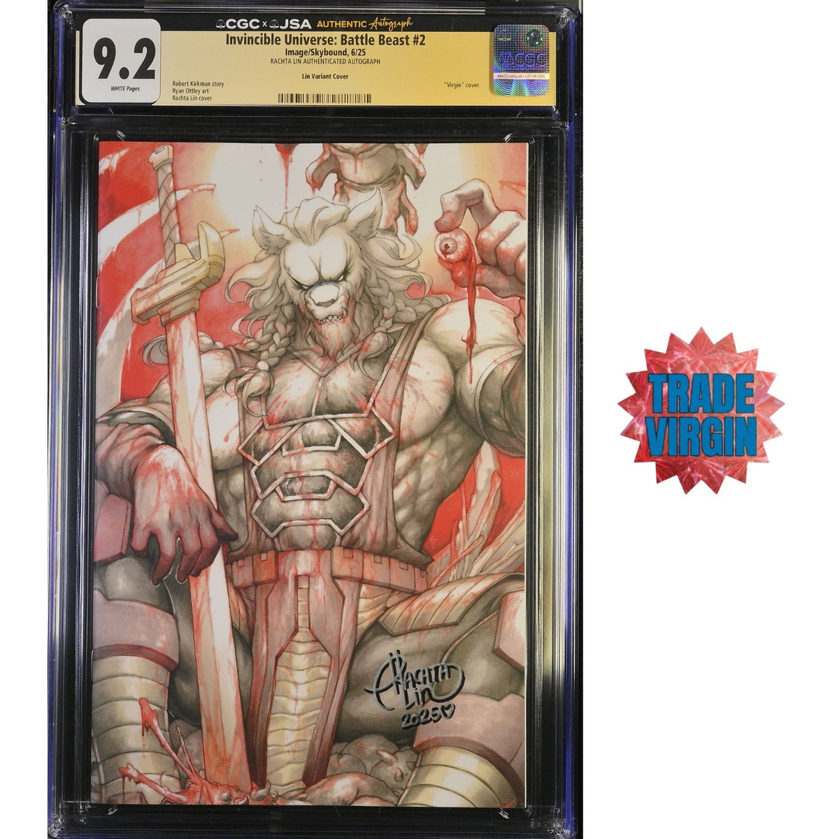 Invincible Universe Battle Beast: #2 [Ratchta Lin CGC 9.2 Shopville Exclusive Silver Shadow Signature] 2025 Comics Image Comics