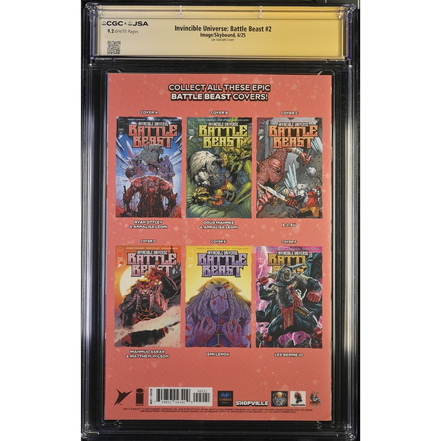 Invincible Universe Battle Beast: #2 [Ratchta Lin CGC 9.2 Shopville Exclusive Silver Shadow Signature] 2025 Comics Image Comics