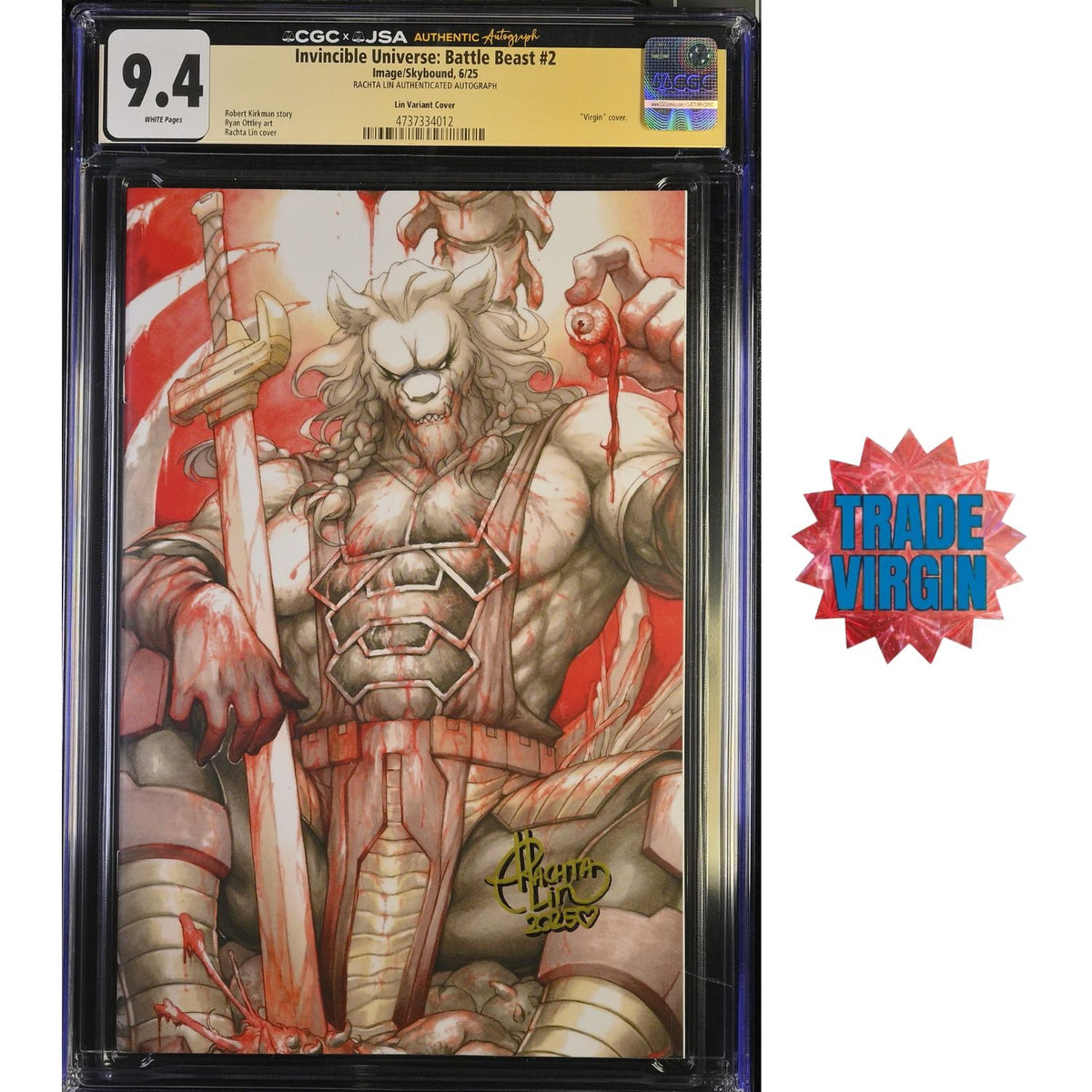 Invincible Universe Battle Beast: #2 [Ratchta Lin CGC 9.4 Shopville Exclusive Gold Shadow Signature] 2025