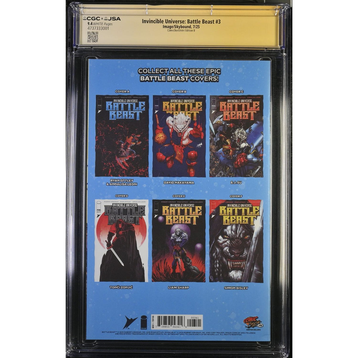 Invincible Universe Battle Beast: #3 [Mark Brooks CGC 9.4 Signed by Ryan Ottley/Mark Brooks] 2025