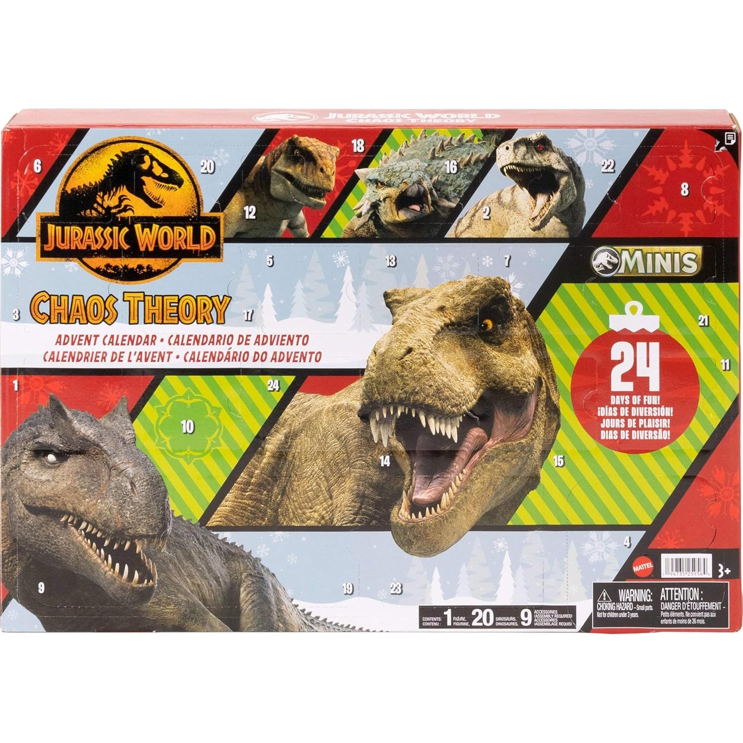 Jurassic World: Chaos Theory Holiday Advent Calendar 24 Day Countdown Toys & Games Mattel
