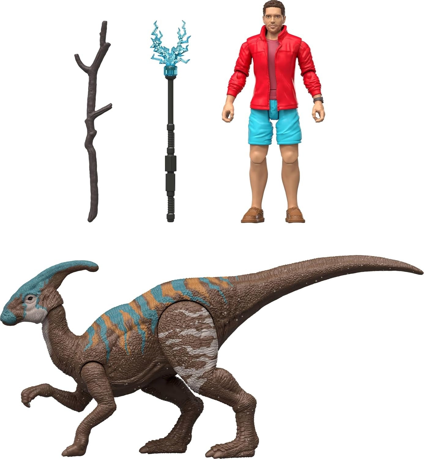 Jurassic World Rebirth: Reuban Delgado and Parasaurolophus Toys & Games Mattel