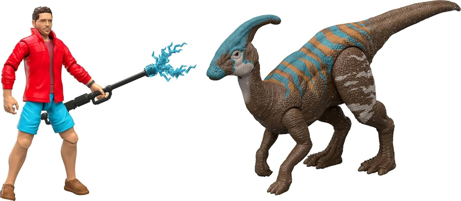 Jurassic World Rebirth: Reuban Delgado and Parasaurolophus Toys & Games Mattel