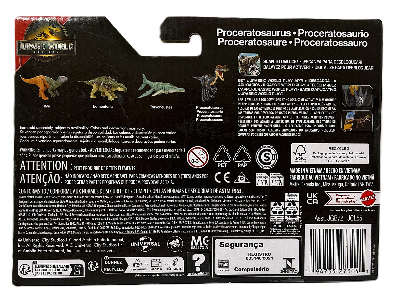 Jurassic World Rebirth: Frenzy Pack - Proceratosaurus Toys & Games Mattel