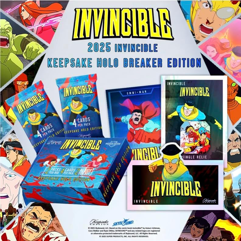 Keepsake: Invincible Season 1 - Holo Breaker Booster Box 2025 - 2 Packs 2 Relics Card Game Keepsake