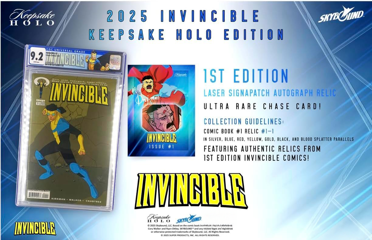 Keepsake: Invincible Season 1 - Holo Breaker Booster Box 2025 - 2 Packs 2 Relics Card Game Keepsake