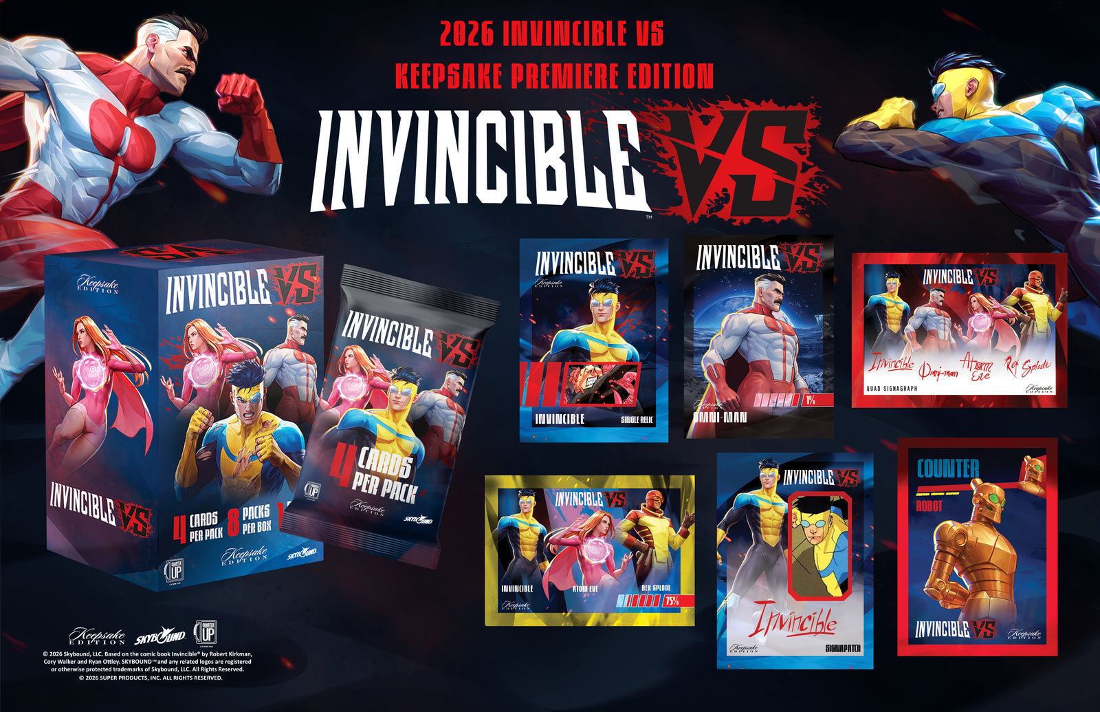 Keepsake: 2026 Invincible VS Premiere Edition Collector Booster Box - 8 Packs Trading Cards Keepsake