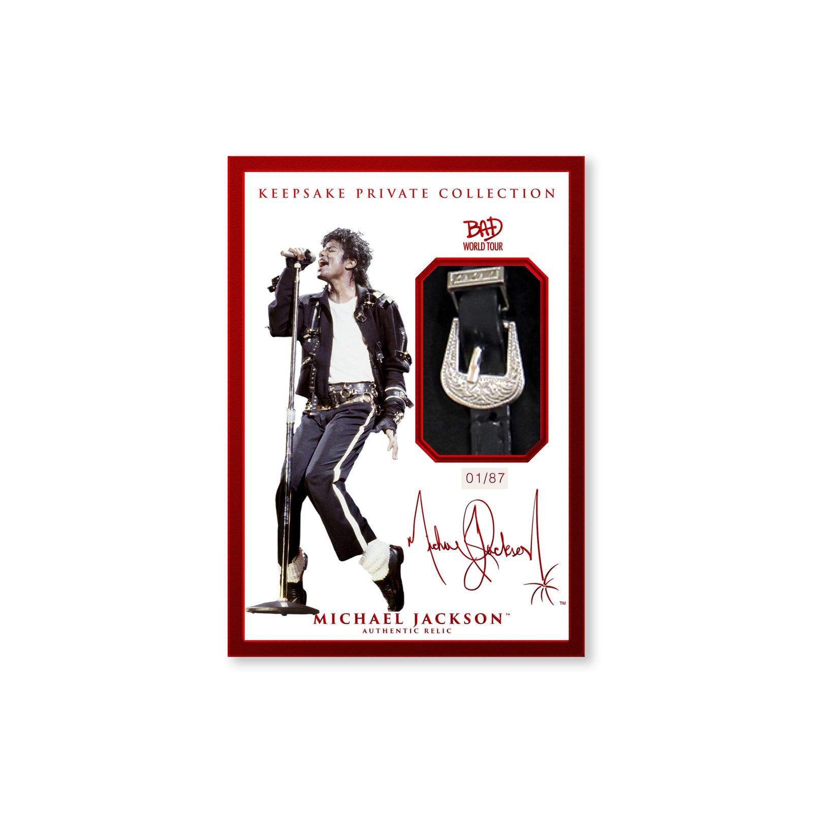 Keepsake: Michael Jackson Bad World Tour Premiere Relics Chase Mini Box Card Set Card Game Keepsake