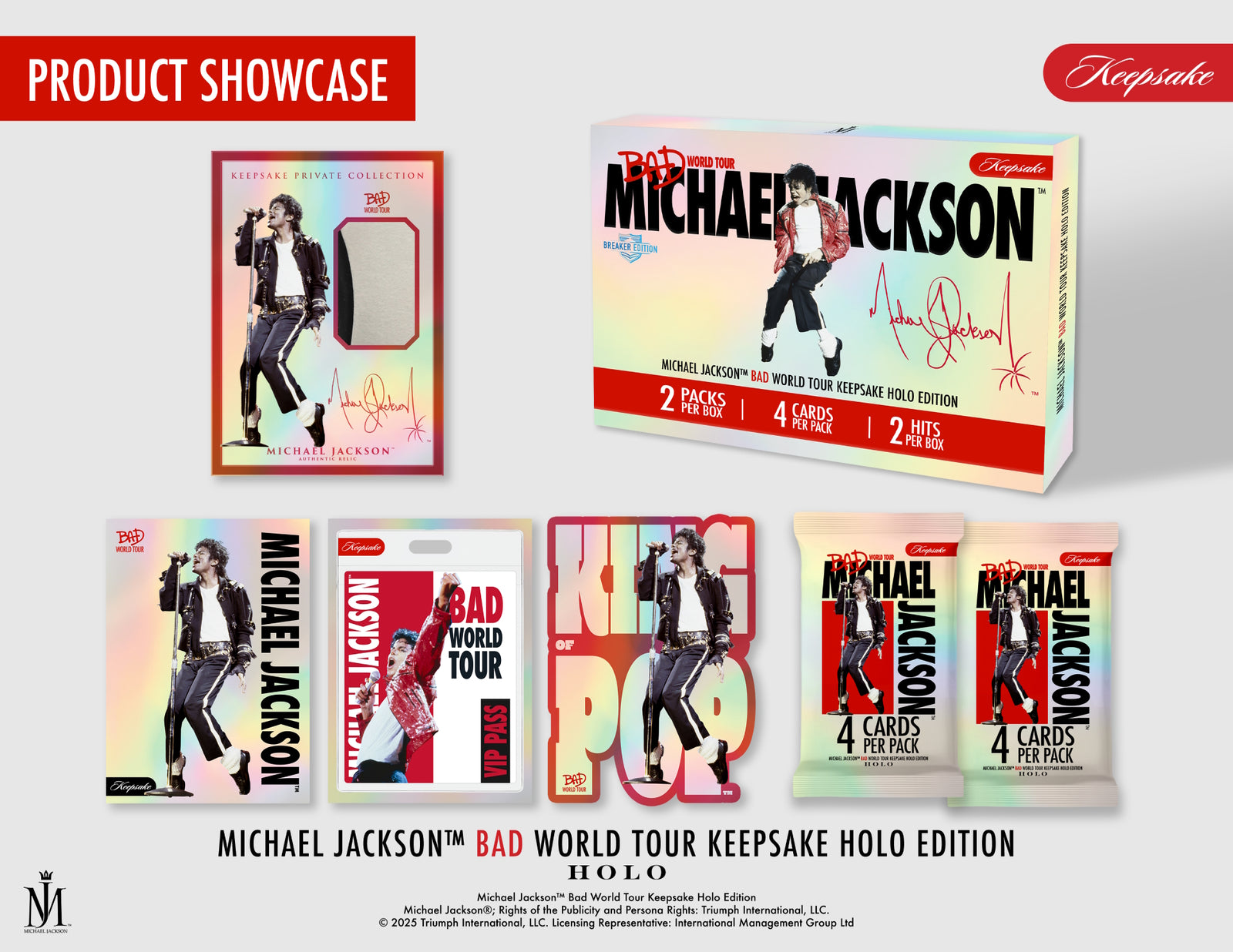 Keepsake: Michael Jackson Bad World Tour Premiere HOLO Booster Breaker Box Trading Cards Keepsake