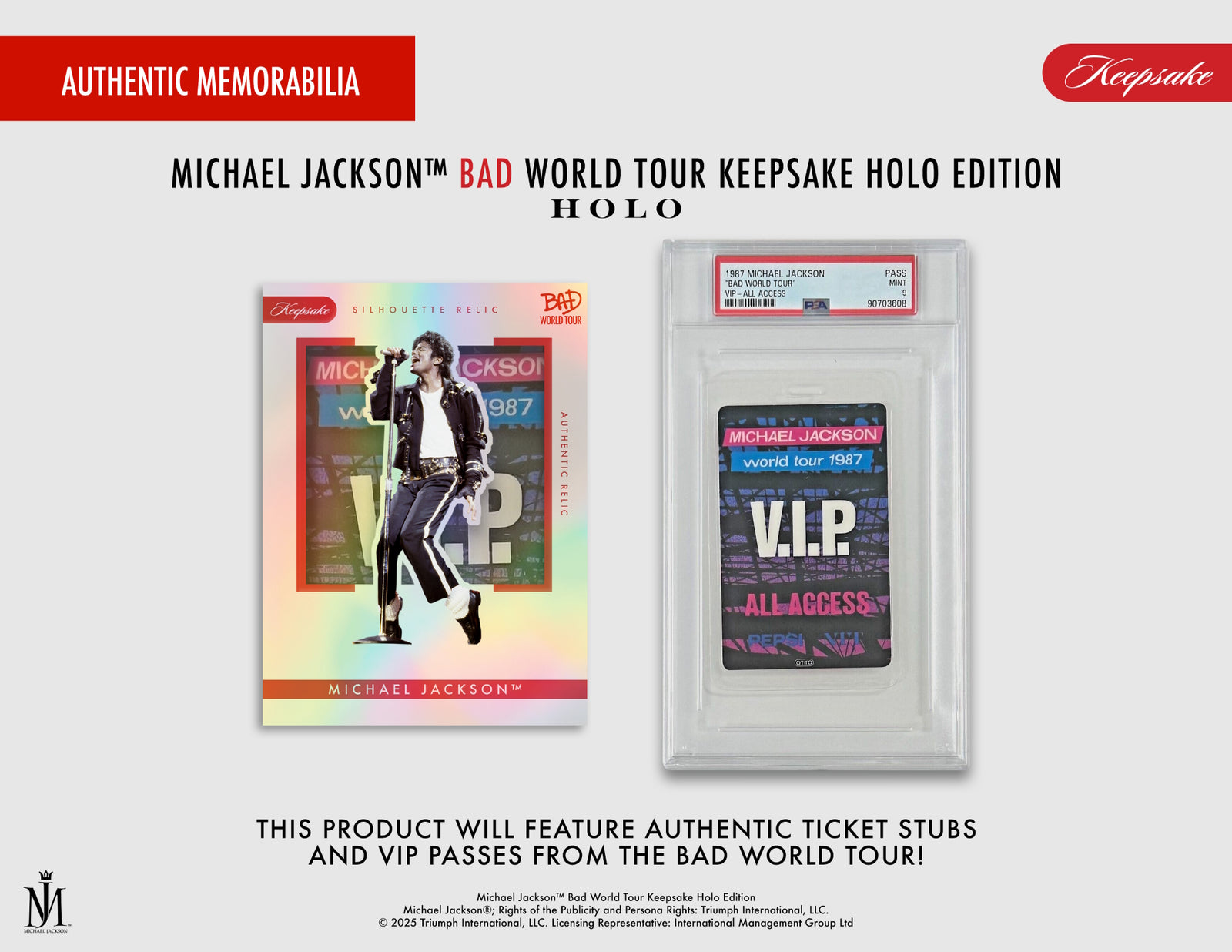 Keepsake: Michael Jackson Bad World Tour Premiere HOLO Booster Breaker Box Trading Cards Keepsake