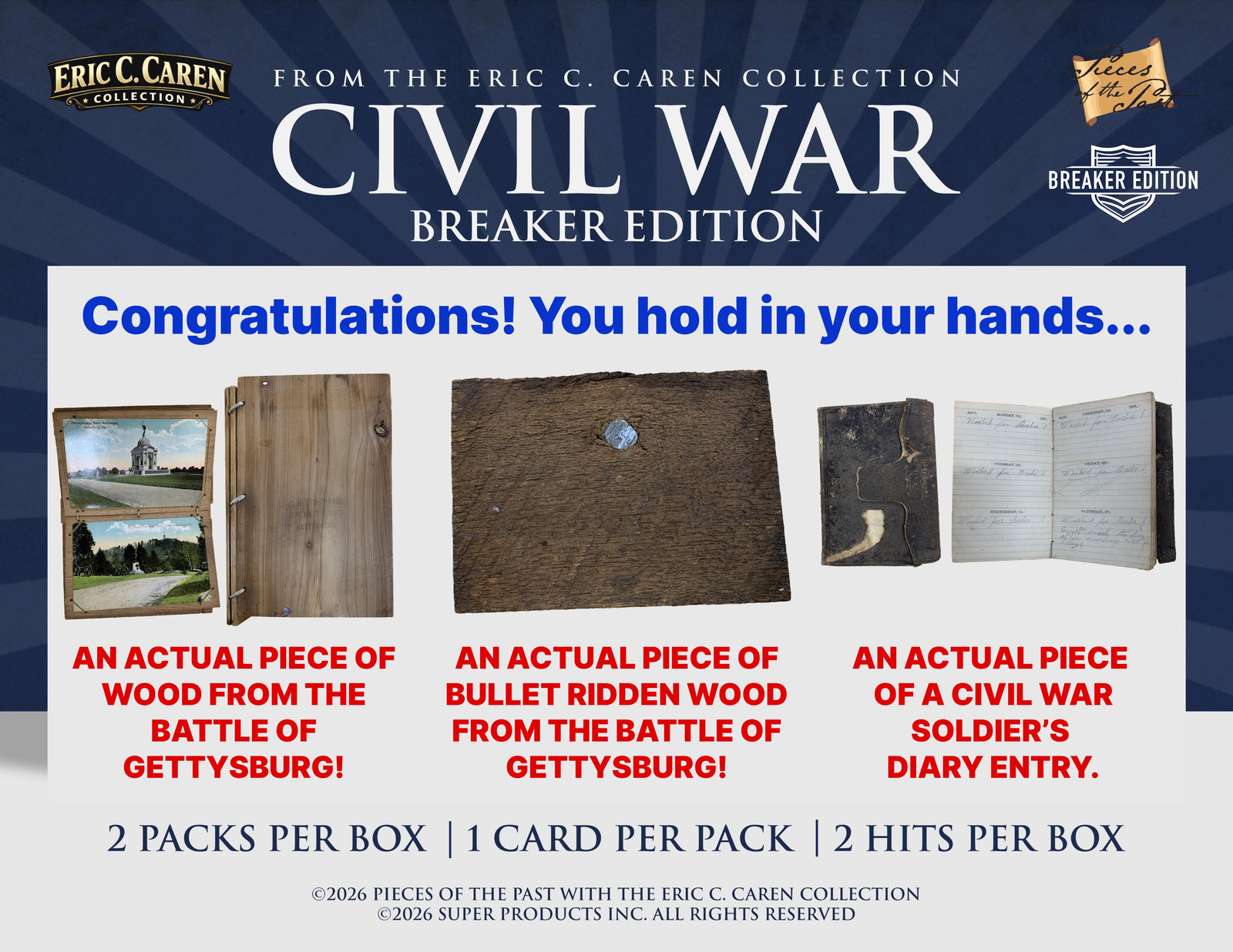 Keepsake: Pieces of the Past: Caren's Cuts Civil War Edition Booster Box Trading Cards Keepsake