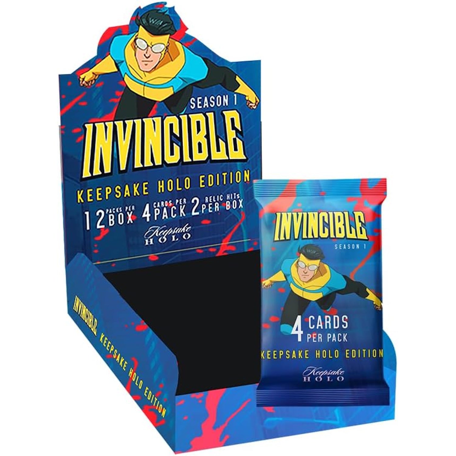 Keepsake: Invincible Season 1- Holo Hobby Booster Box (12 Packs 2 Relics) Trading Cards Keepsake