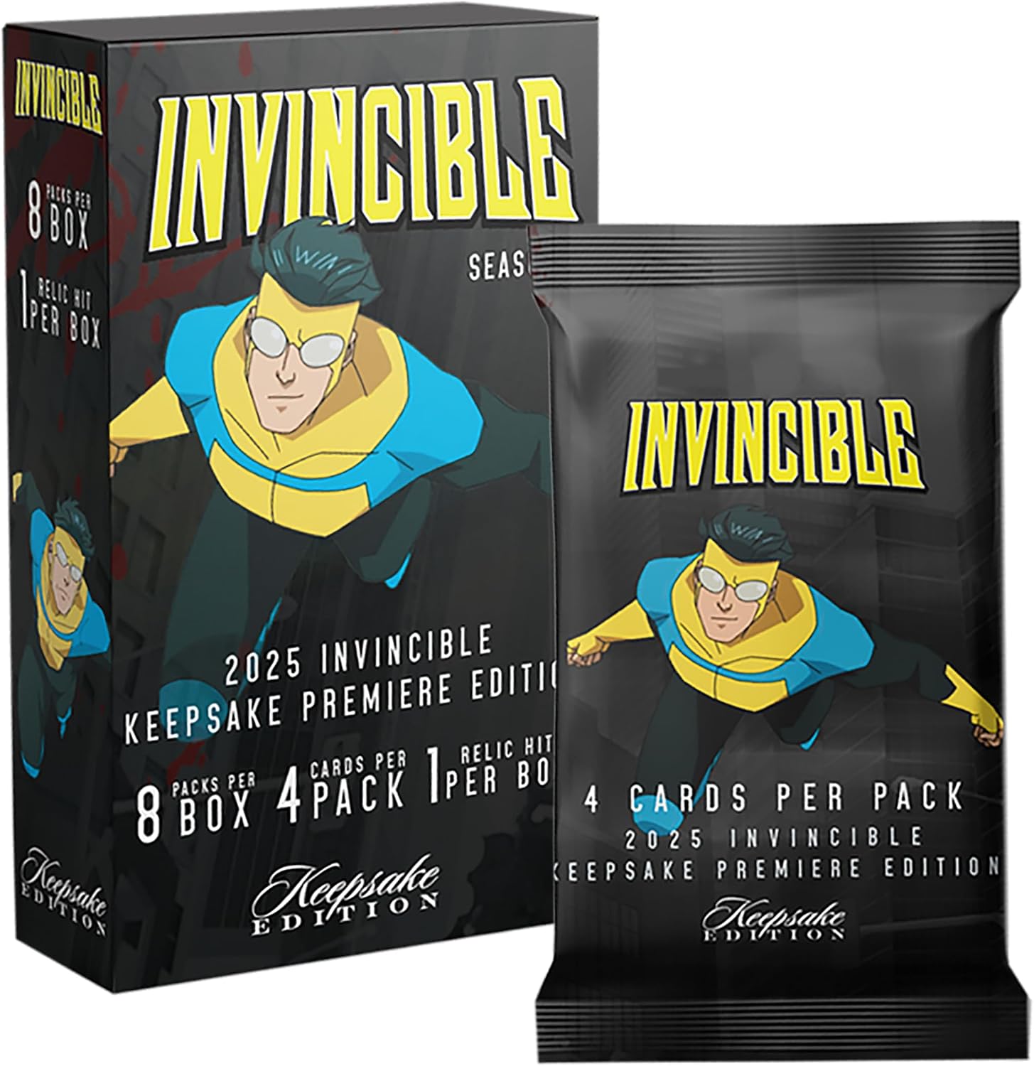 Keepsake: Invincible Season 1 Premiere Edition Blaster Box - 8 Packs 1 Relic Card Game Keepsake